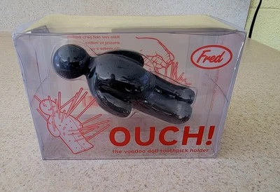 FRED “Ouch” Resin Voodoo Doll Toothpick Holder in original box Party Prop Gag