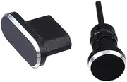 TEHAUX 2Pcs Earphone Jack Plug Micro USB Port Plug Dustproof Protectors for Compatible Phones Edge Honor Easy Install Carrying Case Included Black