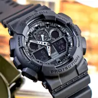 在飛比找PChome24h購物優惠-G-SHOCK 狂野粗曠潮流概念錶-黑(GA-100-1A1