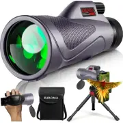 12x60 Monocular Telescope High Powered with Smartphone Adapter Tripod Plus Po...