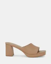 FLARAA CAMEL Open Toe Heels