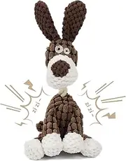Prokei Puppy Squeaker Toys Rope Knot Donkey, Adorable Pet Squeaky Plush Toys, Perfect Companions for Small Dogs Cats Small Animals Chew Toys (Brown)