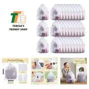 48 Pcs Fine Mesh Laundry Bag with Drawstring White Heavy Duty Mesh Bag Machin...
