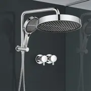 ACA 13" Rain Shower Head Set 4-Mode Handheld Round High Pressure Twins Tap Chrome