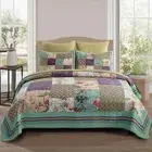 Quilts Queen Size Patchwork Bedspread - 100% Cotton Reversible Breathable Colorf