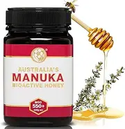 Australia’s Manuka Honey MGO 550+, 100% Raw Honey from Byron Bay, Digestive Health & Immune Support, Beekeeper-Owned, AMHA Certified, Lab Tested, Monofloral & Batch Traceable (500g)