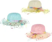 [BESTYASH] Lightweight Straw Beach Hat for Boys and Girls Sun Protective Cap Mesh for Toddlers