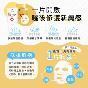 【Ujelly優綺麗】曬後補水舒緩 曬後修護涼感面膜-5入盒裝 /海洋珊瑚藻 密集保濕 告別膚色不均