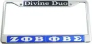 Zeta Phi Beta Phi Beta Sigma Dynamic Duo License Plate Frame Silver Frame