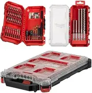 [Milwaukee] 4932499761 45 Piece PACKOUT Compact Slim Organiser Shockwave Impact Driver & SDS-Plus MX4 Drill Bit Accessory Set