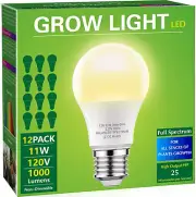 Briignite Grow Light Bulbs, LED Grow Light Bulb A19 Bulb, Full Spectrum Grow Lig