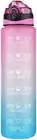 1L Water Bottle Motivational Drink Flask Time Markings BPA Free Sport Gym Sports