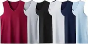 [Maiyifu-GJ] 6 Pack Men's Workout Tank Tops V-Neck Sleeveless Athletic T-Shirts Lightweight Breathable Running Tops Undershirts