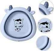 ERINGOGO Washbasin Bucket Bather Burp Kitchen Inflatables Scrubber Washing up Bowl Air Floats Pump Sink Plug Collapsible Water Camping Sink Babies Sink Plunger Play Blue