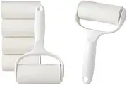 ZONADA Set of 2 Roller Brush Lint Remover with Replaceable Roll Paper and Felt Hair Removal Stick - Multi-Functional Hair Removal Tool for Clothes, Bedding, and Furniture