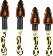 RAYWE 4pcs 12V Motorcycle Bike Bulb Amber Front & Back Turn Signal Indicator Light