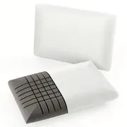 Costway Twin Pack Pillow Resilient Bed Pillow w/Brown Memory Foam Retachable Bed Cushion Back Zipped Wedge Pillow Back Support