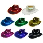 LED Hat Light Up Brim Cowboy Hat Festival Glow Fun Party Neon Light Up Hat