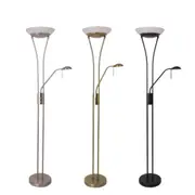 Reed LED Mother & Child Floor Lamp - Black/Antique Brass/Satin Chrome
