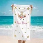 2PCS Personalized Name Beach Towel Extra Large Swim Pool Towels Microfiber 30x60