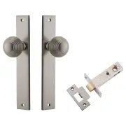 Guildford Knob Rectangular Backplate Passage Kit Satin Nickel