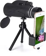 Monocular Telescope, HD 80 x 100 Waterproof Monocular Telescope with Smartphone Adapter Tripod, Great for Adult Bird Watching Outdoor Travel Seeing