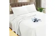 Kingtex Micro Flannelette Sheet Set 40 cm Wall White