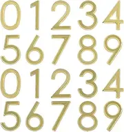 Pack of 20, Self-Adhesive Golden Waterproof Mailbox Numbers 0-9, lyfLux Door Address Number Stickers For Apartments, Hotel, Offices, Decoration Projects (2 Inch)