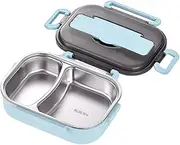 Thermal Lunch Box for Kids, 1L 2 Compartments Stainless Steel with Leakproof Lid, Portable for School, Office