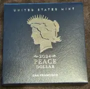 2024-S Proof Peace Commemorative Silver Dollar Box & COA Box only - no coin
