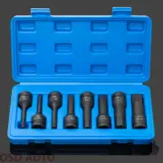 8pcs 1/2'' Drive Hex Deep Impact Metric Socket Bits Set Repair Tool