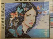 Printed needlepoint canvas Only 50x60 Cm Collection D Art Butterfly Dreams