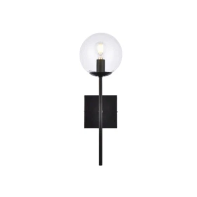 Living District Neri 1 Light Wall Sconce, Black/Clear - LD2359BK