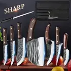 8X Sharp Japanese Kitchen Knives Set Chef Knife Meat Cleaver Chopper+Storage Bag