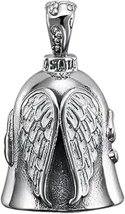 Silver Motorcycle Guardian Bell - Winged Riding Bell Keychain for Good Luck - Portable Guardian Ride Faster - Interior Accessories