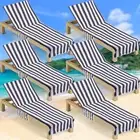 SmoothNovelty 6 Pcs Lounge Chair Towel Cover 30 x 85 Inch Large Pool Chaise C...