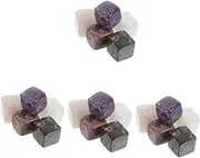 4sets Stone Ice Cubes Reusable Small Ice Cube Trays Circle Ice Cube Tray Chilling Dispenser Lid Whiskey Ice Parties Wine Ice Cubes Shaker Whiskey Rocks Drinks Funnel Quartz 6pcs*4