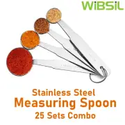 WIBSIL STAINLESS STEEL MEASURING SPOON 4 PCS SET,25 SET COMBO
