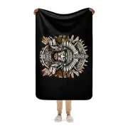 Mystic Aztec Warrior Sherpa Fleece Blanket