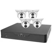 UNV 4-Channel IP Security Camera System with 4x4MP HD Turret Network Cameras