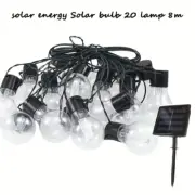 5/8/10M LED Solar Bulb String Outdoor Strip Light Patio Bubble Ball Hanging Ligh