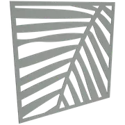 ProtectorAl 300-1200w x 300-1200h Palladium Silver Palm Unframed Solid Aluminium Decorative Panel