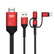 HDMI Cable For iPhone iPad IOS Android Micro USB Type C Phone to TV HDTV Adapter