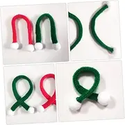 WESIEVYA 10pcs Christmas Mini Cashmere Scarf for Women Knitted Bottle Decorative Scarf