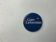 2000 GORE LIEBERMAN 1.5" Button Pin back Al Gore Presidential Candidate