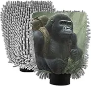 XYMZR Gorilla Bag Absorbent Microfiber Car Wash Mitt, Funny Cute Anime Scratch Free for Cars Cleaning, Home Cleaning Mitts, 2 Pack, 10.24” L x 7.09” W