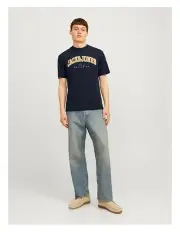 [Jack & Jones] Jjecaleb Varsity Short Sleeve Tee in Navy