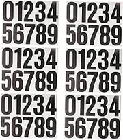 WEKAMOS 6Sheets Large Adhesive Number Stickers for Mailbox Trash Can Self Adhesive Decals Visibility Easy to Apply and Remove for Address Signs