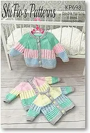 Baby Cardigan Knitting Pattern, Double Knitting, Sizes 0-3mth, 3-6mths, 6-9mths KP698