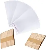 300 Pieces Ice Sticks and Bags Set, 100 PCS Popsicle Sticks Food Grade and 200 PCS 3.15 * 6.69 Inch Popsicle Bags for DIY Ice Popsicle and Cake Pop Mold, 4.5 inch Ice Cream Sticks for Cake Pop Mold